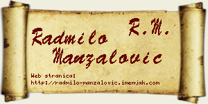 Radmilo Manzalović vizit kartica